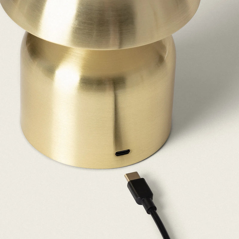 Candeeiro de Mesa LED 3W Portátil com Bateria USB Recarregável Gold